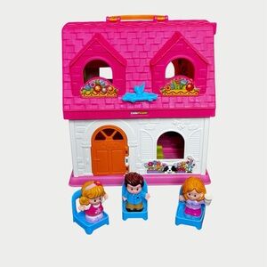 VTG 2003 Fisher Price Doll House Little People Surprise & Sounds Pink